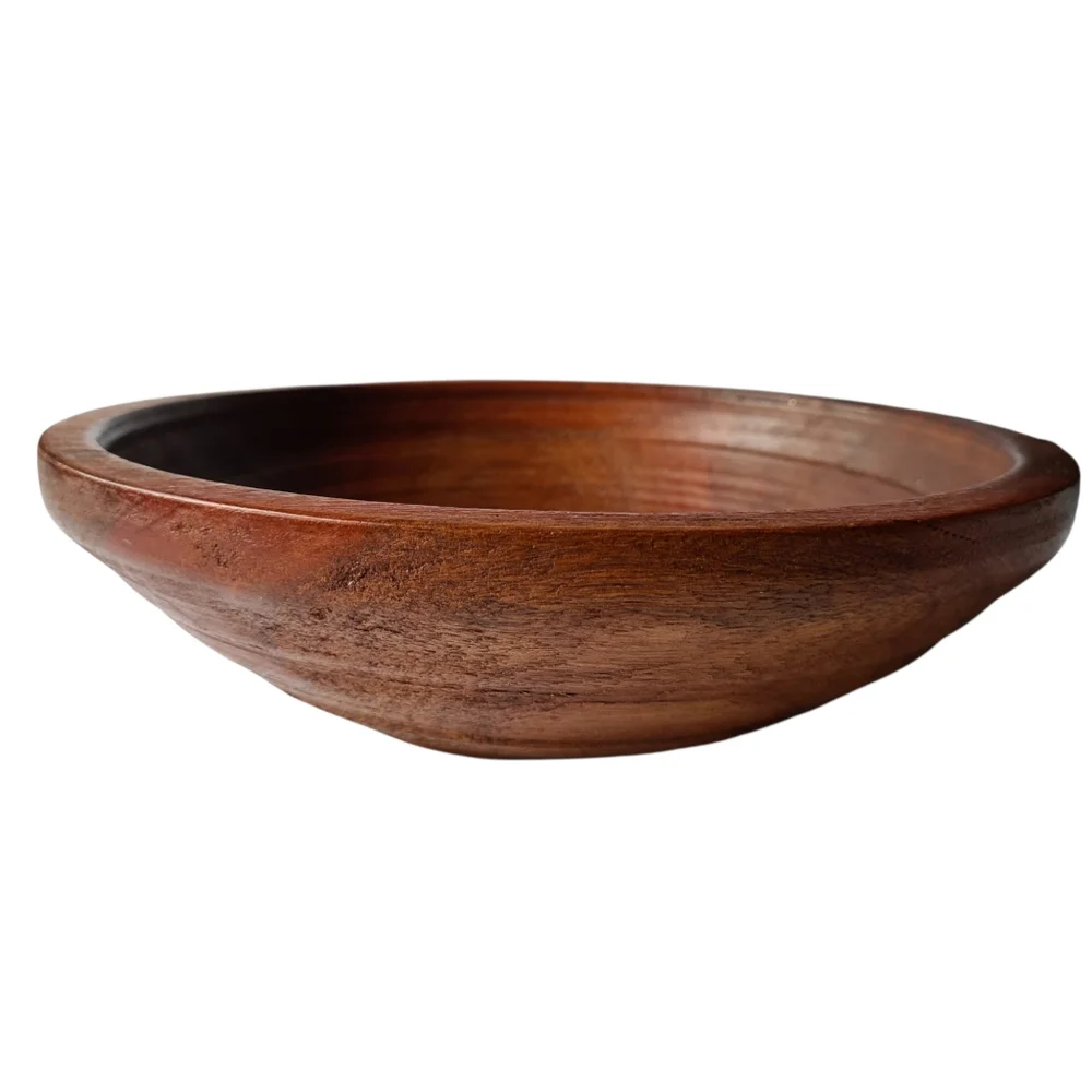 Rustic Solid Timber Wooden Decorative Bowl Dia 26.5cm Height 7.5cm Homewares - Picture 6 of 12